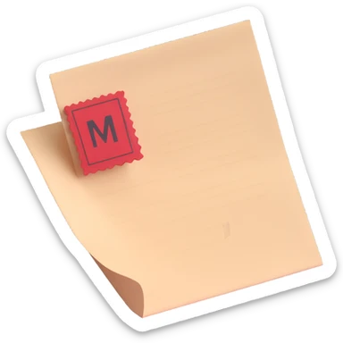 paper document with a red stamp sticker