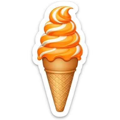 Ice cream cone swirl orange creamsicle sticker