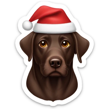 Chocolate lab Santa hat  sticker