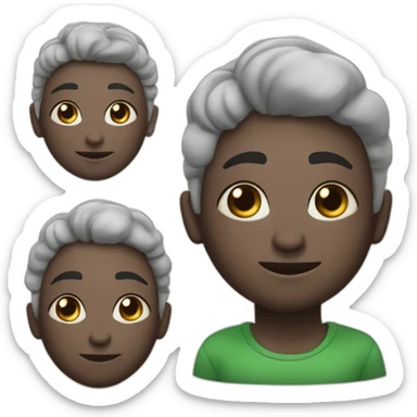 face pele morena com toca preta olhar de apaixonado com flor na boca sticker