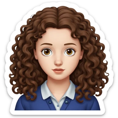 Hannah Baker from Thirteen Reasons Why with long curly brown hair sticker