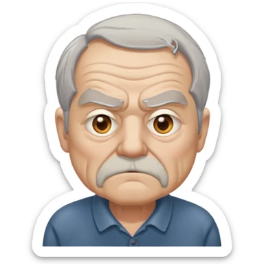 Grumpy old man with one blind eye sticker