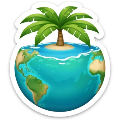 Créer un emoji représentant la Guadeloupe dans sa forme géographique réelle, vue du dessus, avec les deux îles Basse-Terre et Grande-Terre sticker