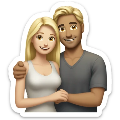 Caucasion male Loving blonde woman  sticker