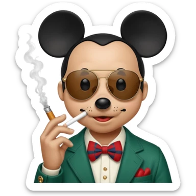 Mickey Gucci qui fume  sticker