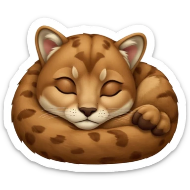 Cozy cougar sleeping sticker