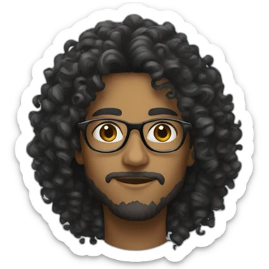 dark-curly-longhair-artist-glasses sticker