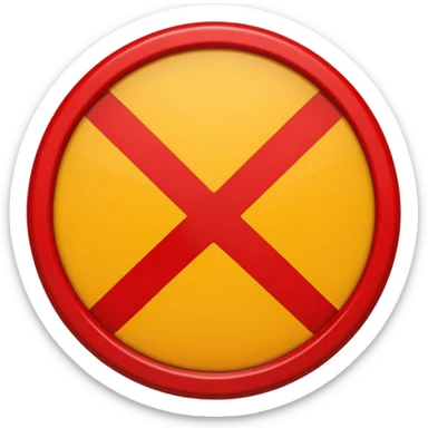 um circulo vermelho com uma barra transversal, semelhando a um simbolo de proibido, semelhante as placas de transito sticker