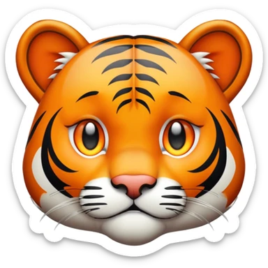 cute tiger crying with tears, sad face sticker