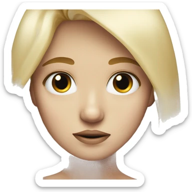 A blonde girl with white skin and amber eyes and she upset sticker