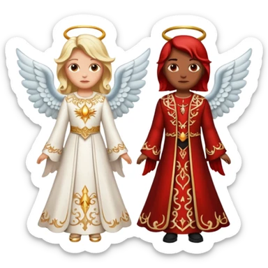 create a angel and devil in one emoji sticker