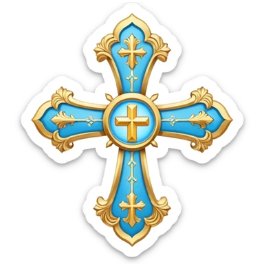 saint emblem with light blue cross sticker