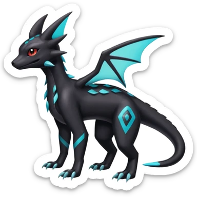 Shiny Salandit-Umbreon-Kyurem-Trico-Noivern-Noibat-Hybrid (Full body) sticker