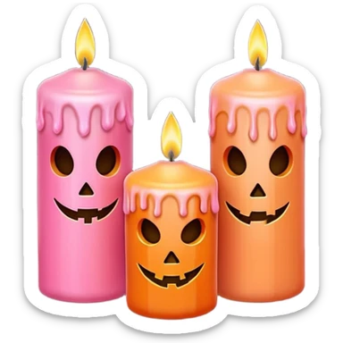 pastel halloween candles cozy pastel pink orange sticker