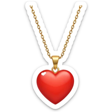 Heart charm in necklace – small red heart pendant.
 sticker