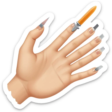 Razor blade lodged under a fingernail. sticker