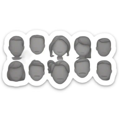 group friends males females icon colorless sticker