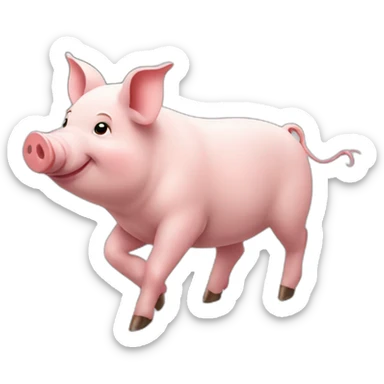 Pig walking in a parade sticker