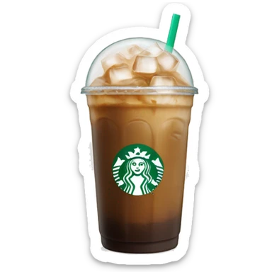 Starbuck ice coffee with ice cubes sticker