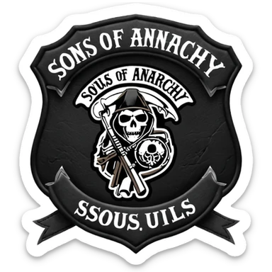 Sons of anarchy logo but to have a banner on top saying SOULS OF ANARCHY sticker