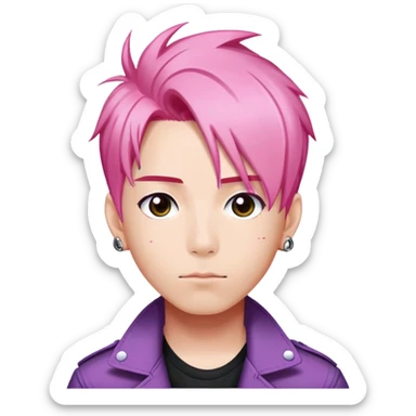TOP from Big Bang with pink hair sticker