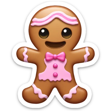 pink gingerbread man  sticker