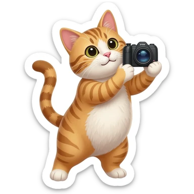 A cat taking a picture sticker