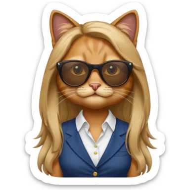 cat long  in drink holders with sunglasses dikkine dress sticker