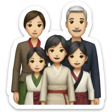 French-japan family sticker