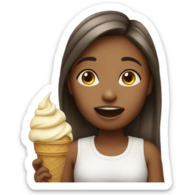 Girl eating ice cream sticker