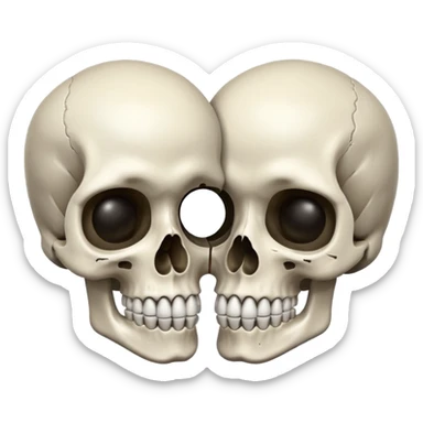 2 skulls in love sticker