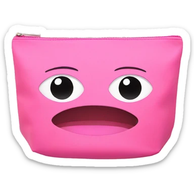 Pink makeup bag sticker