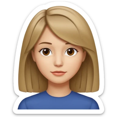 włosy za ramiona grzywka taka na boki i na środku przedziałek i ciemne blond sticker