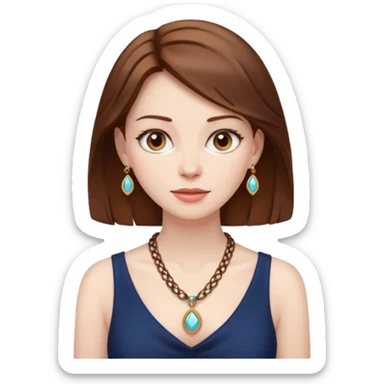 a faceless woman with brown hair sticker
