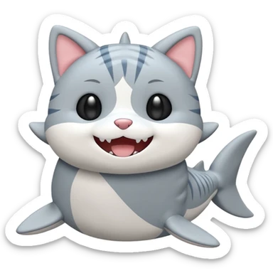 mofusand shark cat plushie sticker
