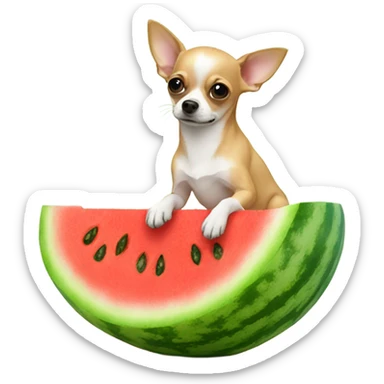 Chihuahua sitting on watermelon  sticker