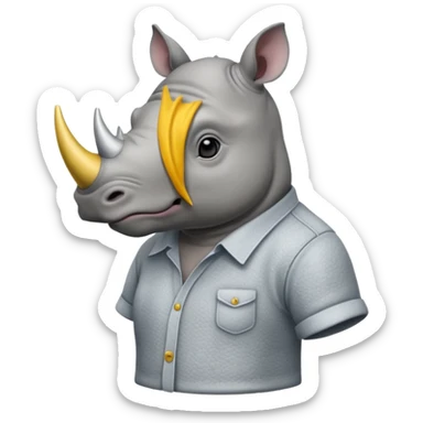rhino with shirts sticker