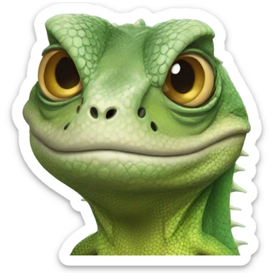 Lizard with long hair sticker