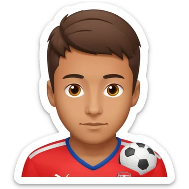 Soccer player in red Arsenal jersey sticker
