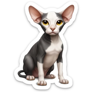 Sphinx cat wearing a cow costume sticker