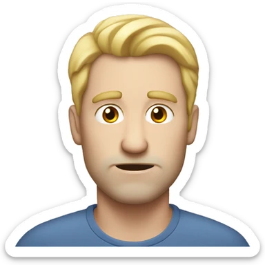 man middle aged pale skin bored sticker