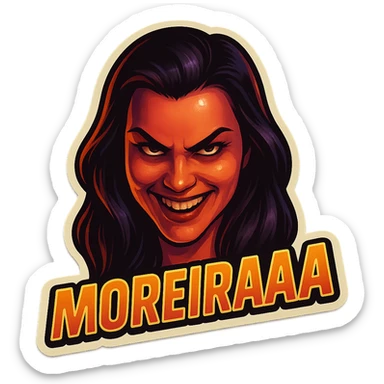 grin EVIL LOOk , Make it say "MOREIRAAA"" sticker