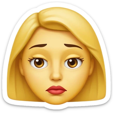 side eye emoji meme, yellow face, annoyed side eye, pursed lips, classic emoji style sticker