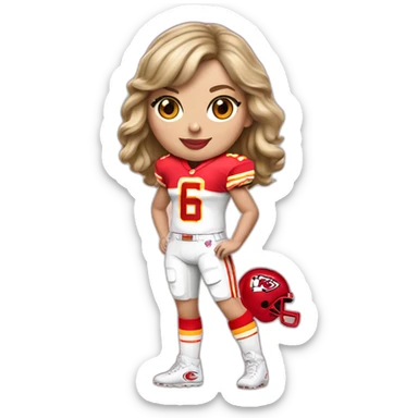 Taylor Swift in a Kansas City Chiefs uniform sticker