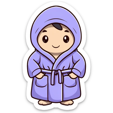 cozy pink fluffy dressing gown with hood sticker