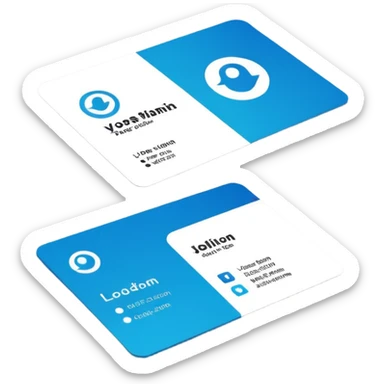 business card with a logo symbol sticker