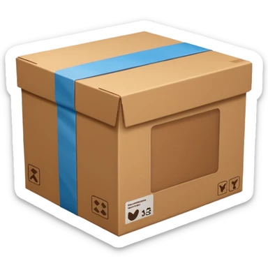 one cardboard box sticker