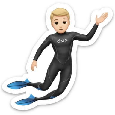 plongeur avec palmes et combinaison sticker