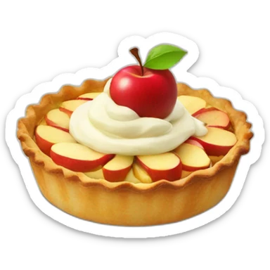apple tart with cream sticker