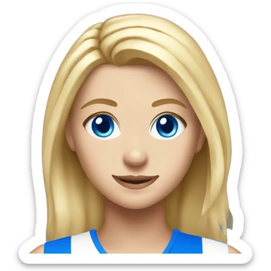 summer olympics blonde girl with blue eyes playing volleyball sticker